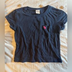 Abercrombie & Fitch Navy Blue Pocket Tee Girls XL